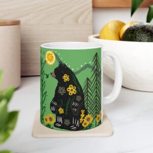 Nordic Green Black Bear Mug