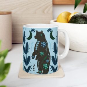 Nordic Blue Brown Bear Mug