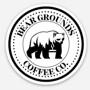 White Bear Grounds Coffee Co. Round logo sticker