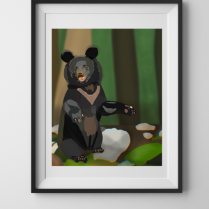 Asian Black Bear Art