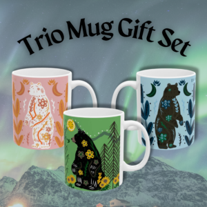 Trio Mug Gift Set | Polar, Black and Brown Bear 11 oz Ceramic Mugs